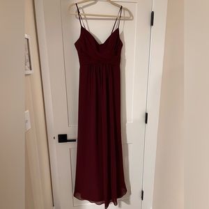Burgundy Floor Length Dress